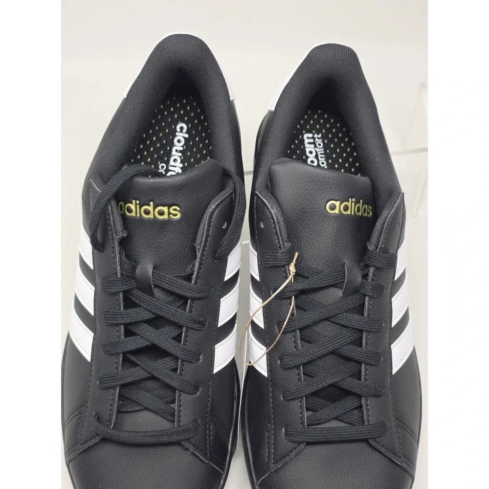 Adidas Grand Court 2.0 Size 11.5 Mens Black White Athletic Shoes JR0546 New